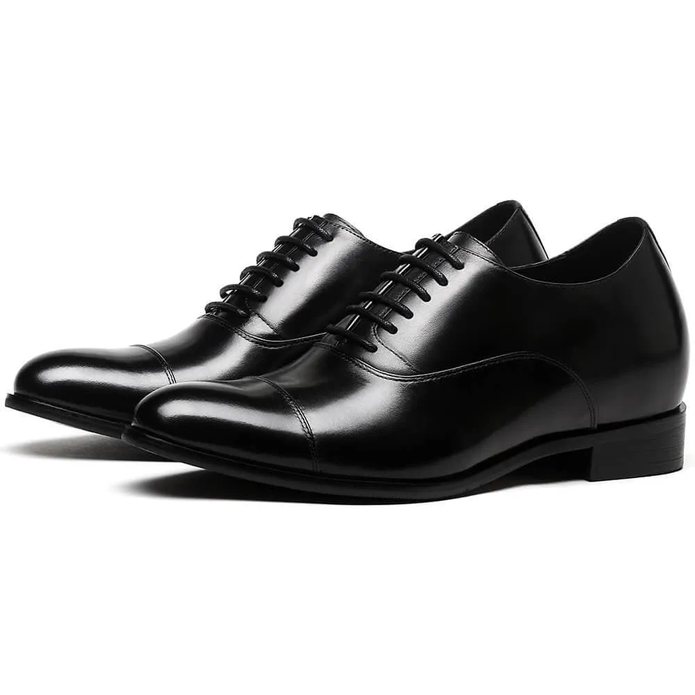 7 CM / 2.76 Inches CMR CHAMARIPA Elegant Oxfords Elevator Dress Shoes Cow Leather Wedding Shoes