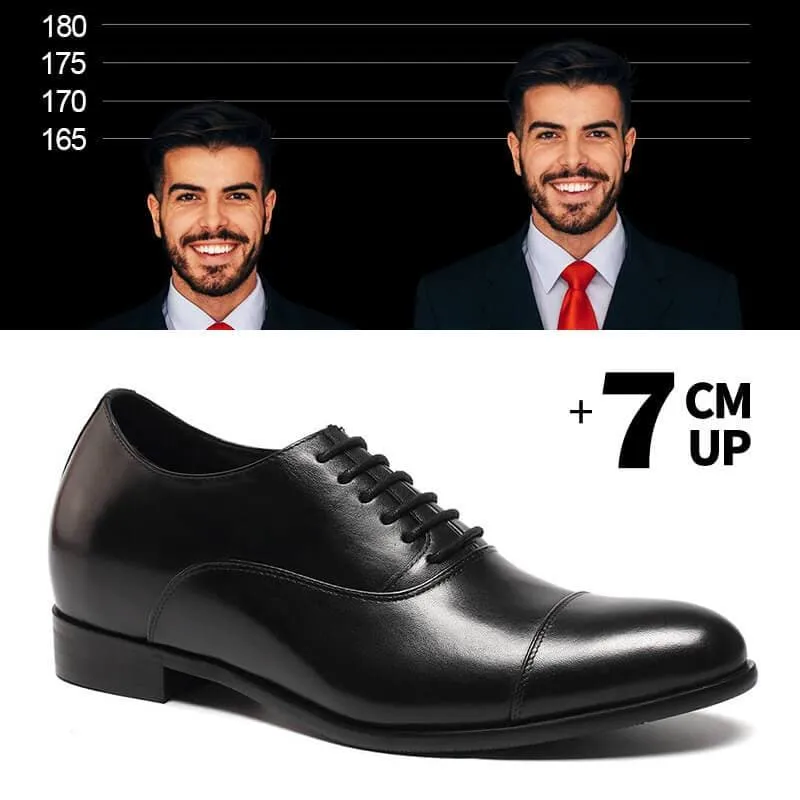 7 CM / 2.76 Inches CMR CHAMARIPA Elegant Oxfords Elevator Dress Shoes Cow Leather Wedding Shoes