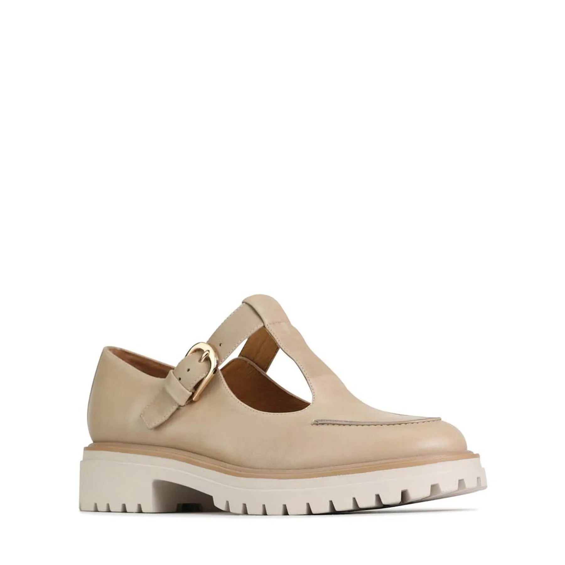 ANJA LEATHER T-BAR LOAFERS