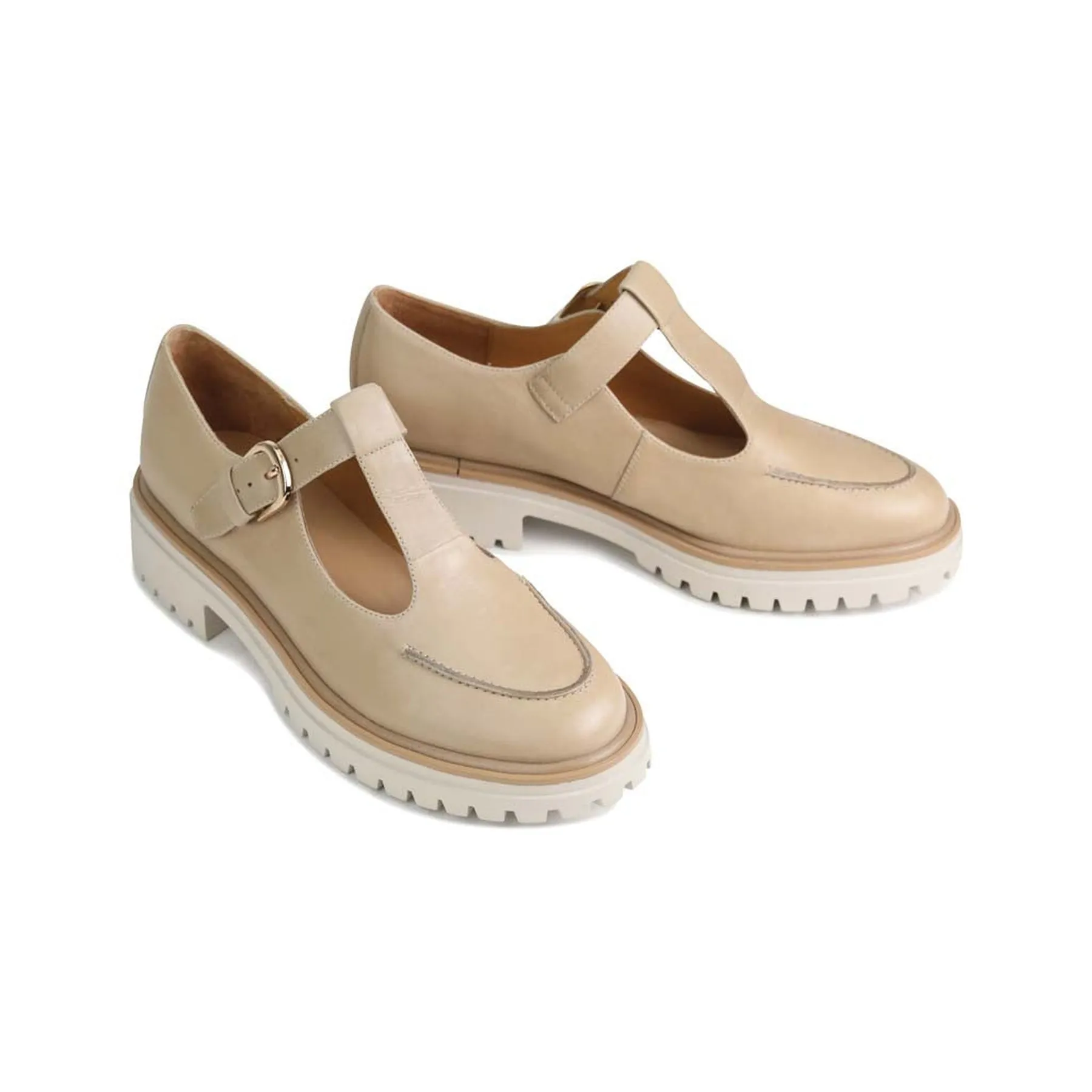 ANJA LEATHER T-BAR LOAFERS