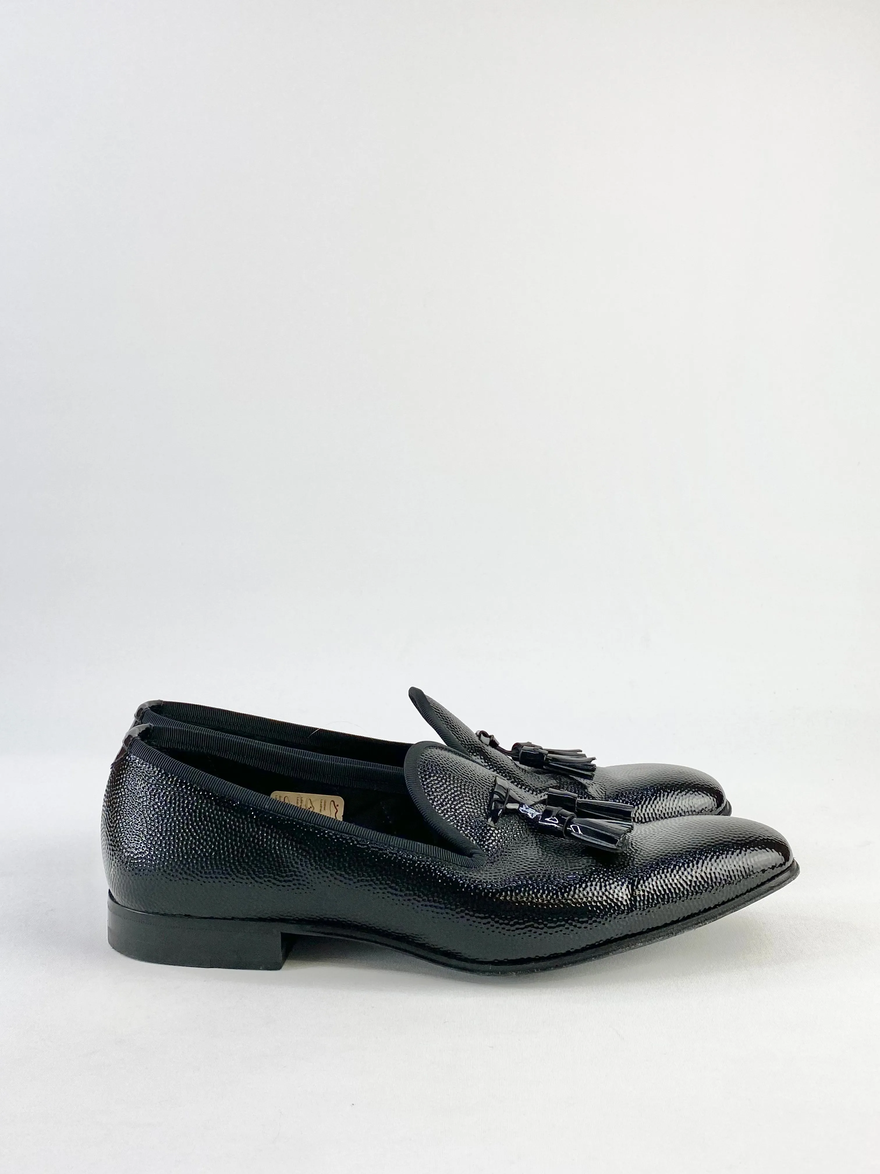 Bally Black Patent Leather Tassel Loafers - USA7