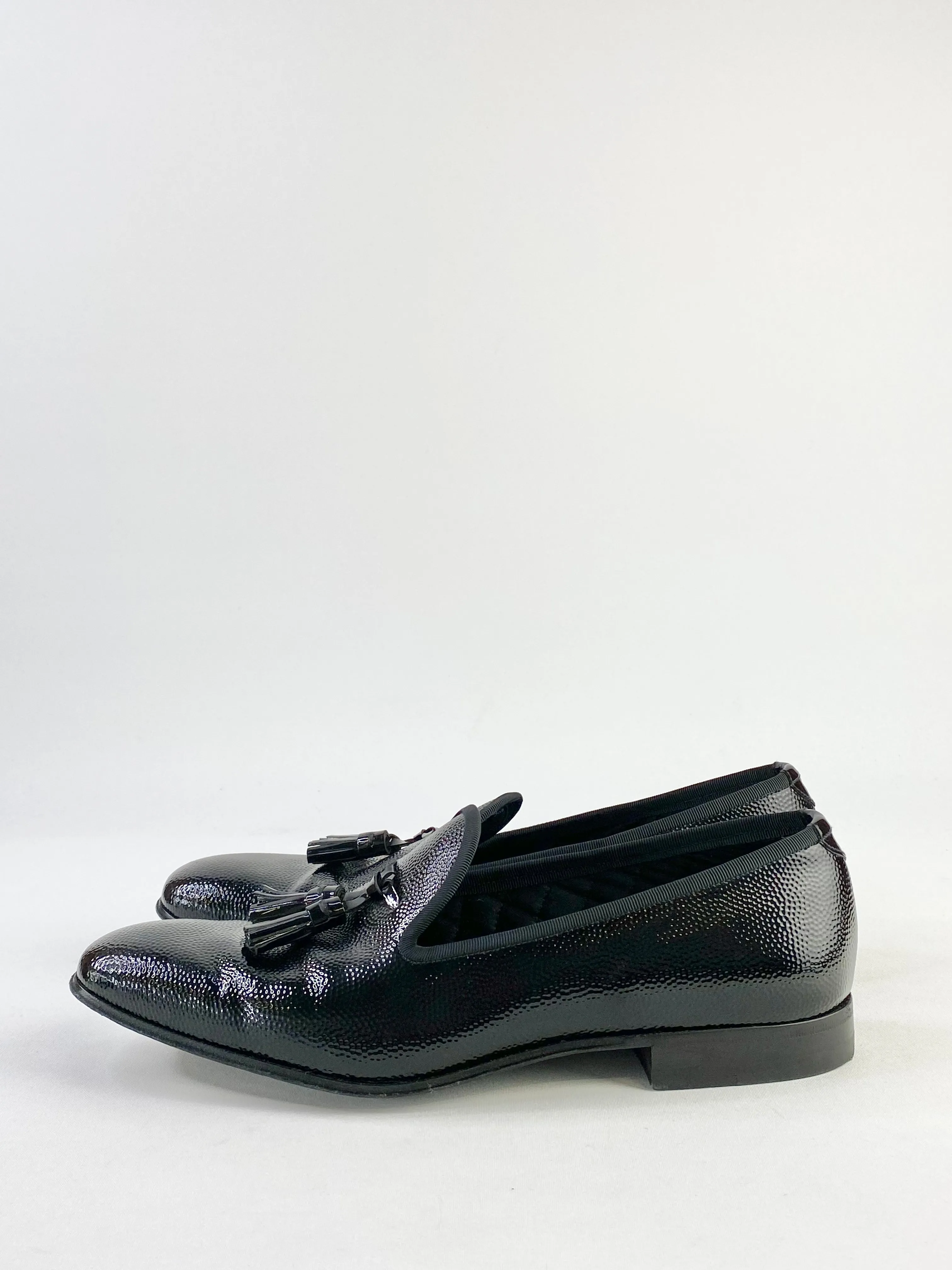 Bally Black Patent Leather Tassel Loafers - USA7