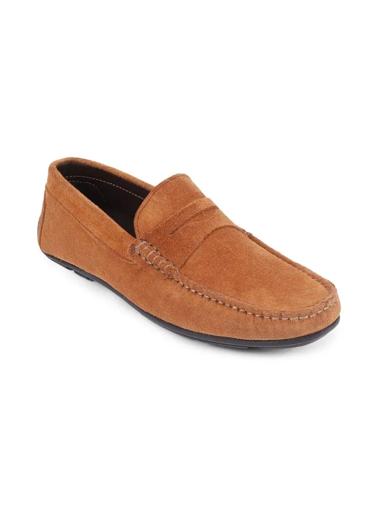 Begonia Penny Vellapais Suede Moccasins, Tan