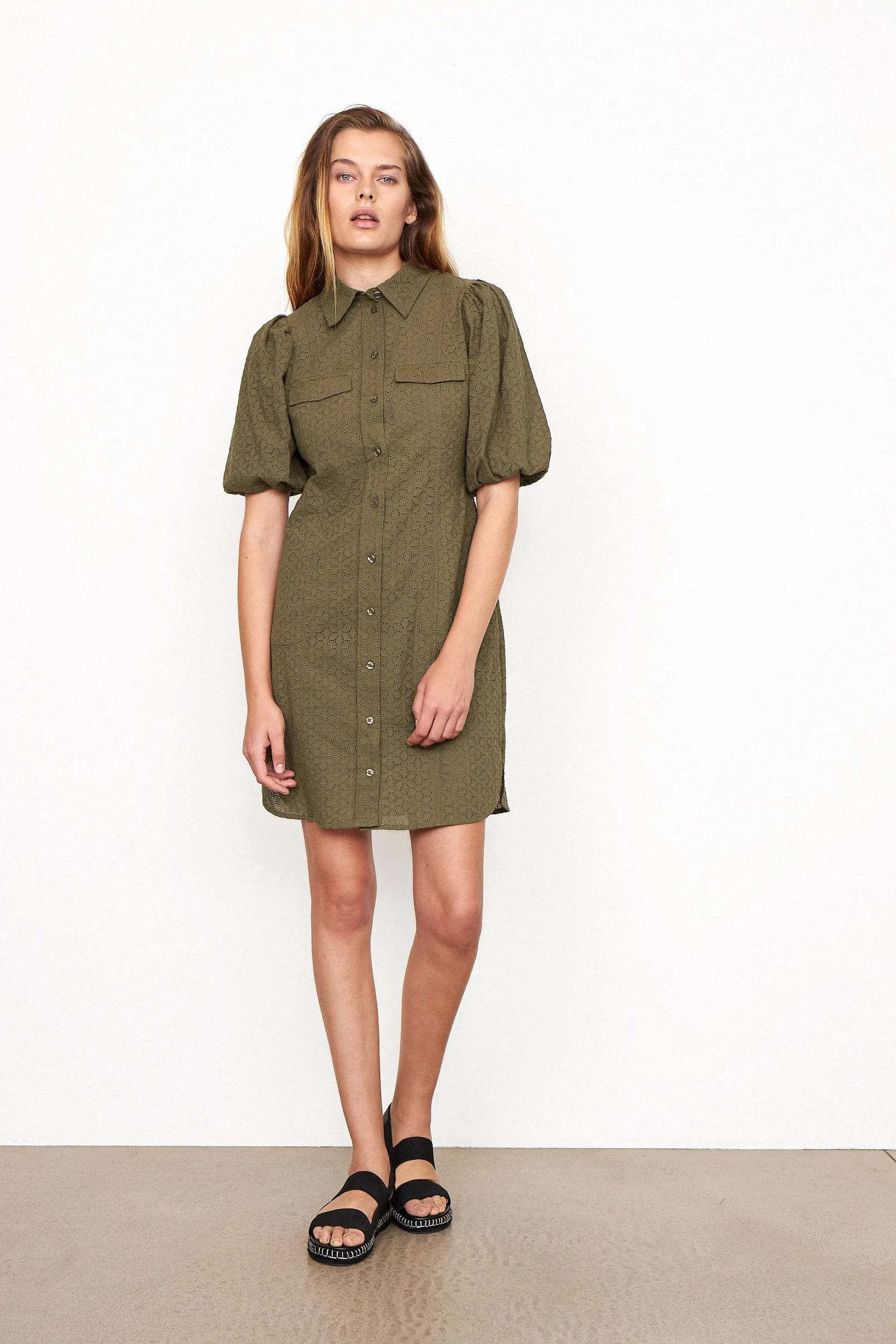 Bilbao Mini Dress - Stone Green