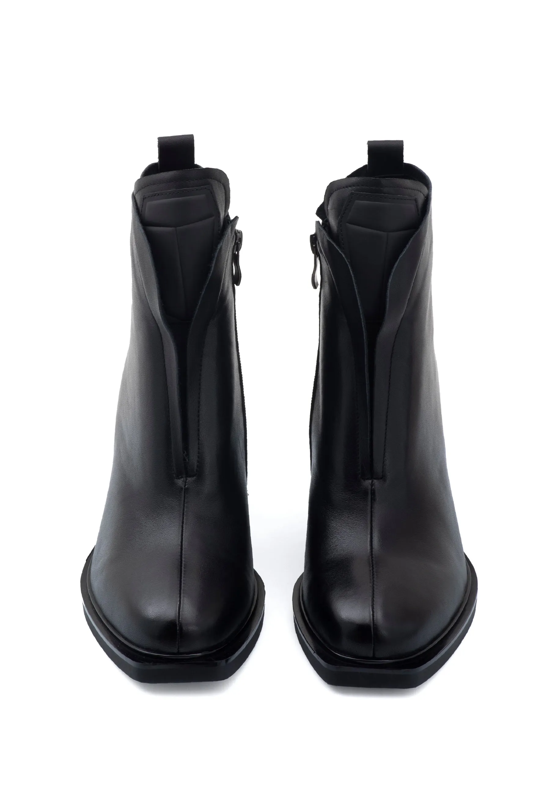 Black Block Heel Ankle Boots - Modern & Sleek Women’s Footwear