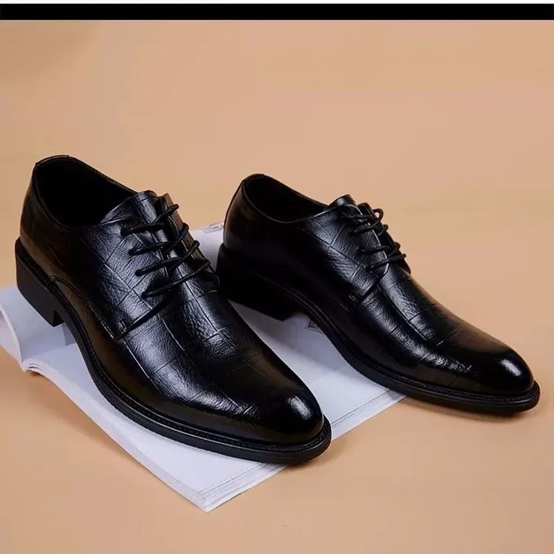 Black Men Suit Shoes Party Men's Dress Shoes 2022 Italian Leather Zapatos Hombre Formal Shoes