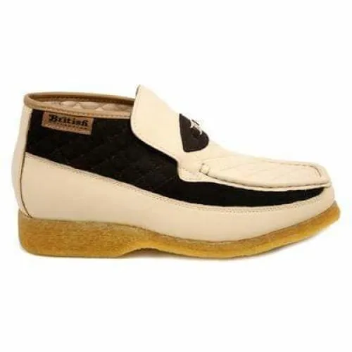 British Walkers Checkers Men's Beige and Brown Suede Slip Ons