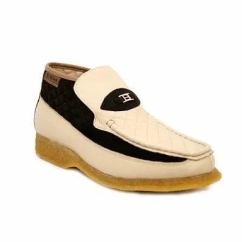 British Walkers Checkers Men's Beige and Brown Suede Slip Ons