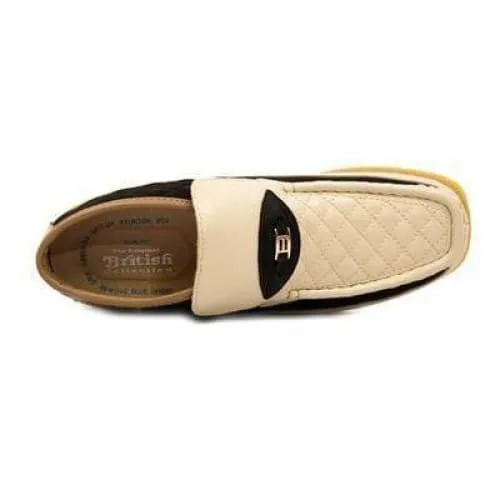 British Walkers Checkers Men's Beige and Brown Suede Slip Ons