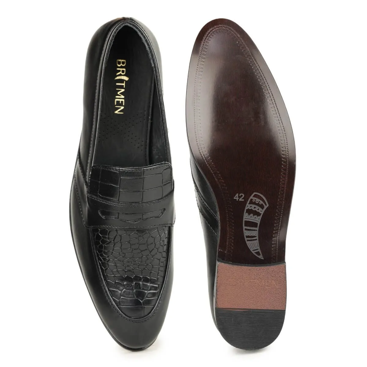 Britmen BL-88 Textured Sleek Slip on Formal Shoes