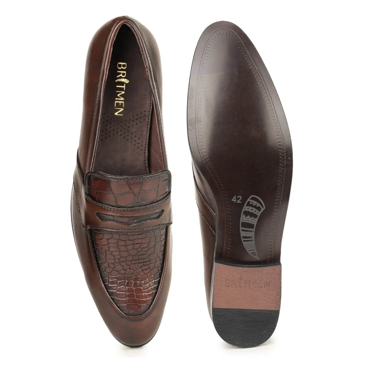 Britmen BL-88 Textured Sleek Slip on Formal Shoes