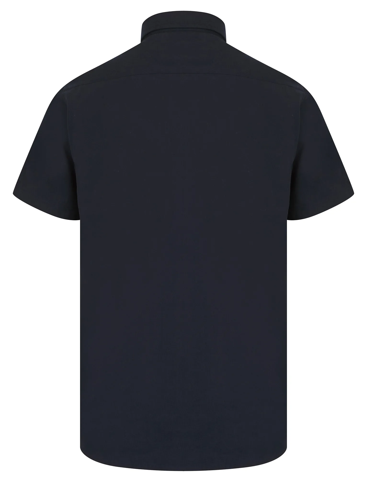 Buster Short Sleeve Cotton Twill Shirt in Sky Captain Navy - Kensington Eastside