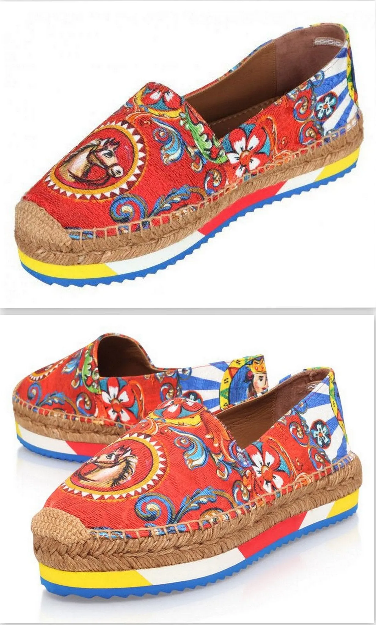 'Carretto' Print Espadrilles