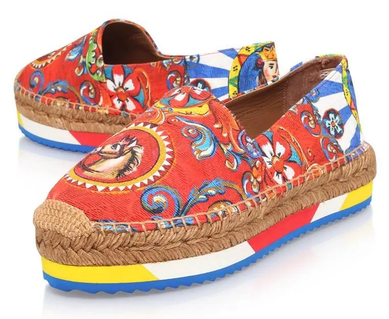 'Carretto' Print Espadrilles