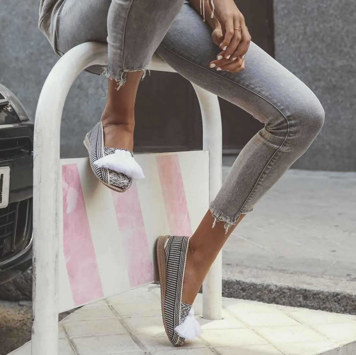 Casa de Vera Amaya Tassel Espadrillas in White