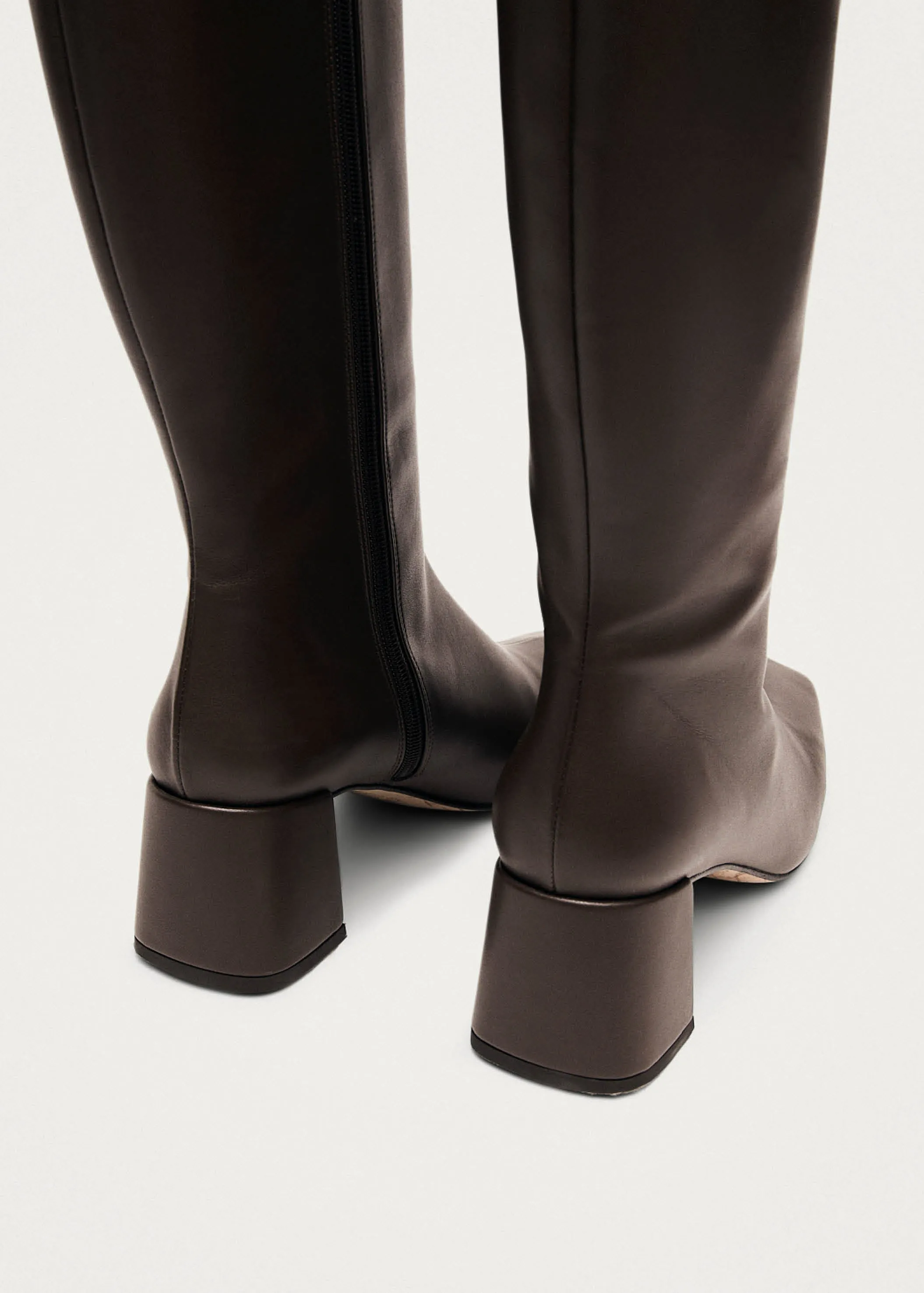 Chalk Umber Brown Vegan Leather Boots