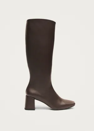 Chalk Umber Brown Vegan Leather Boots