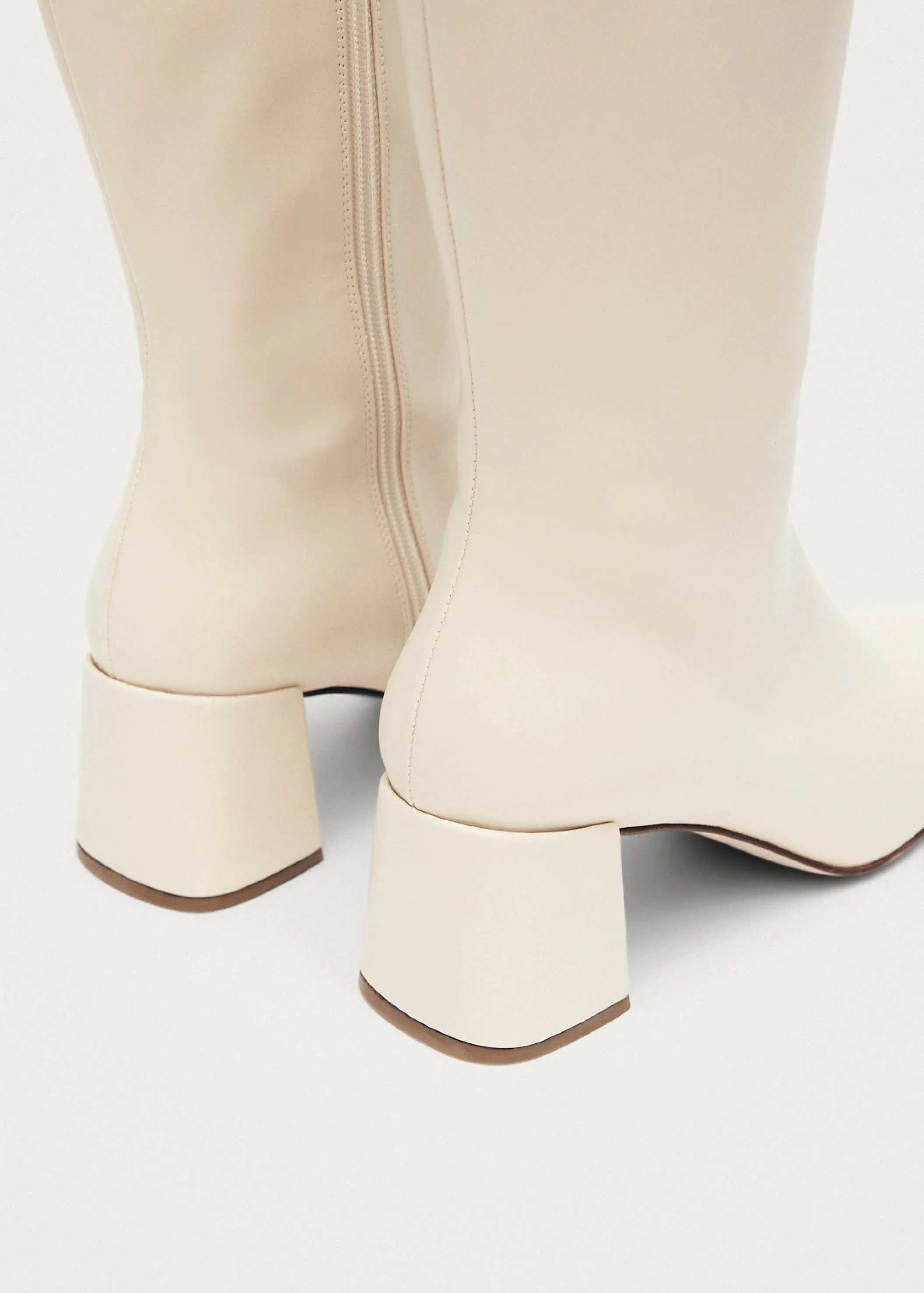 Chalk Warm White Vegan Leather Boots