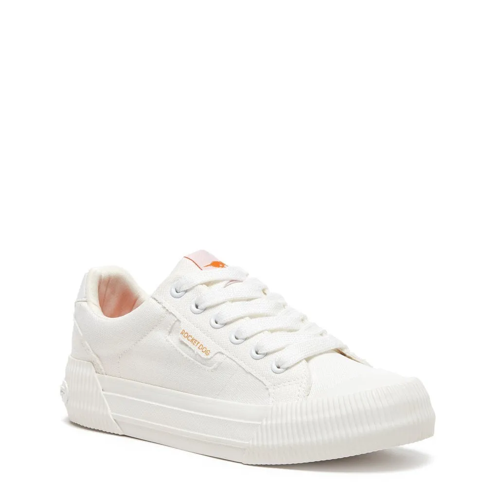 Cheery White Canvas Trainers