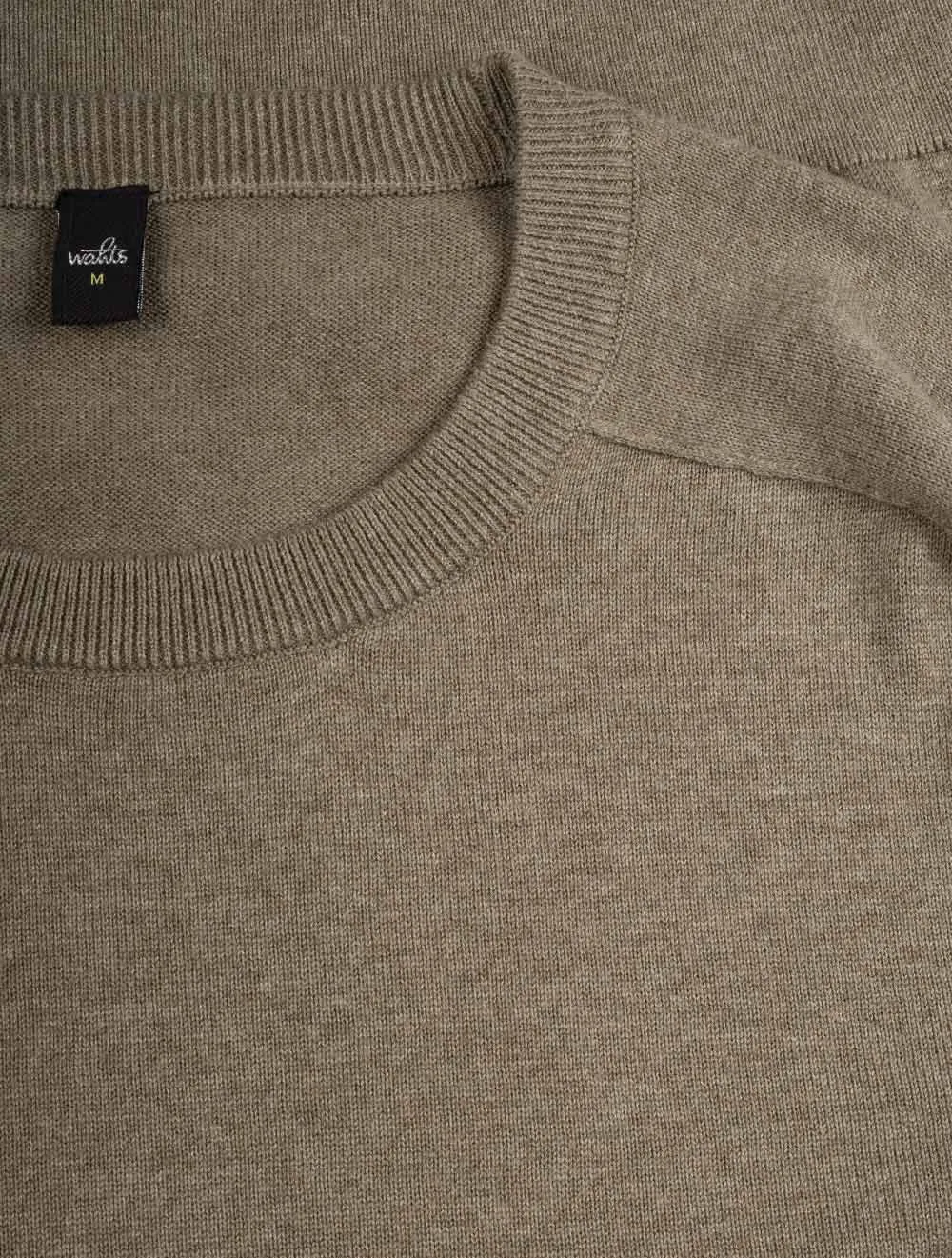 Cotton Cashmere Pullover Army Green Melange