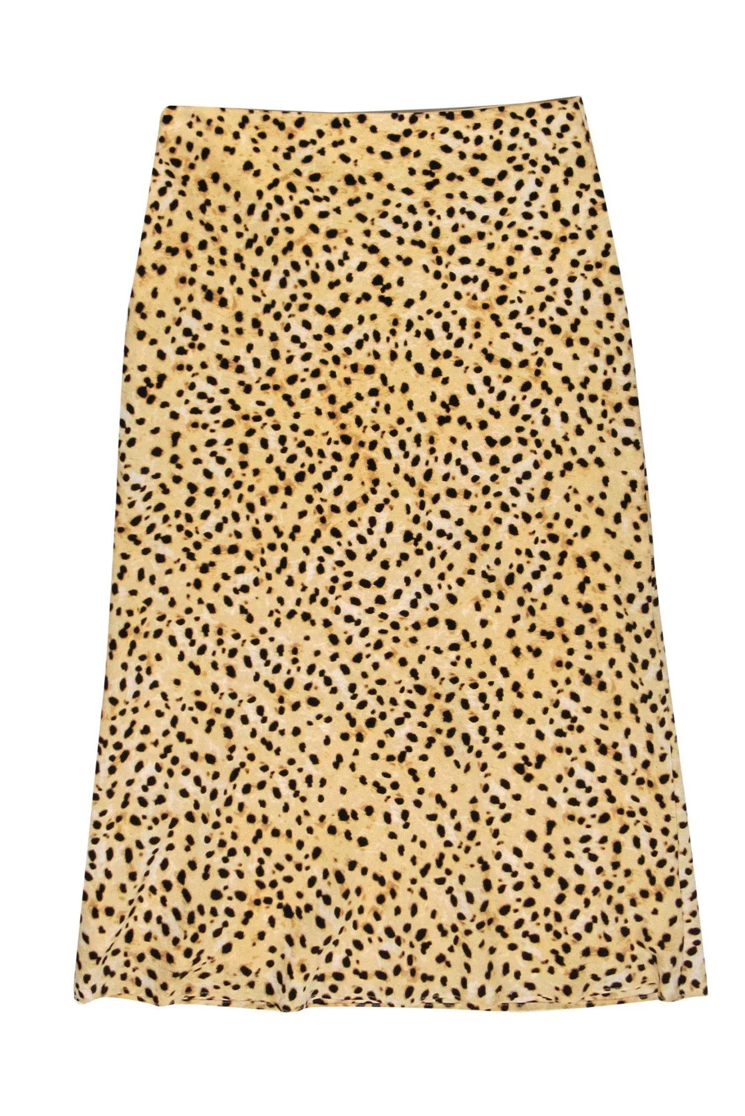 Cupcakes & Cashmere - Tan Cheetah Print Midi Slip Skirt Sz 2