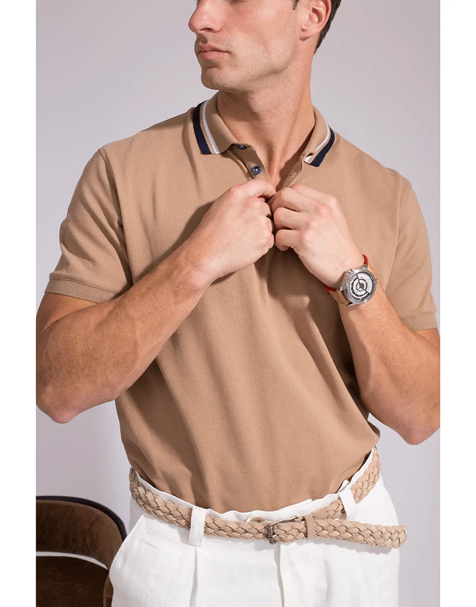 Double Stripe Collar Polo Shirt