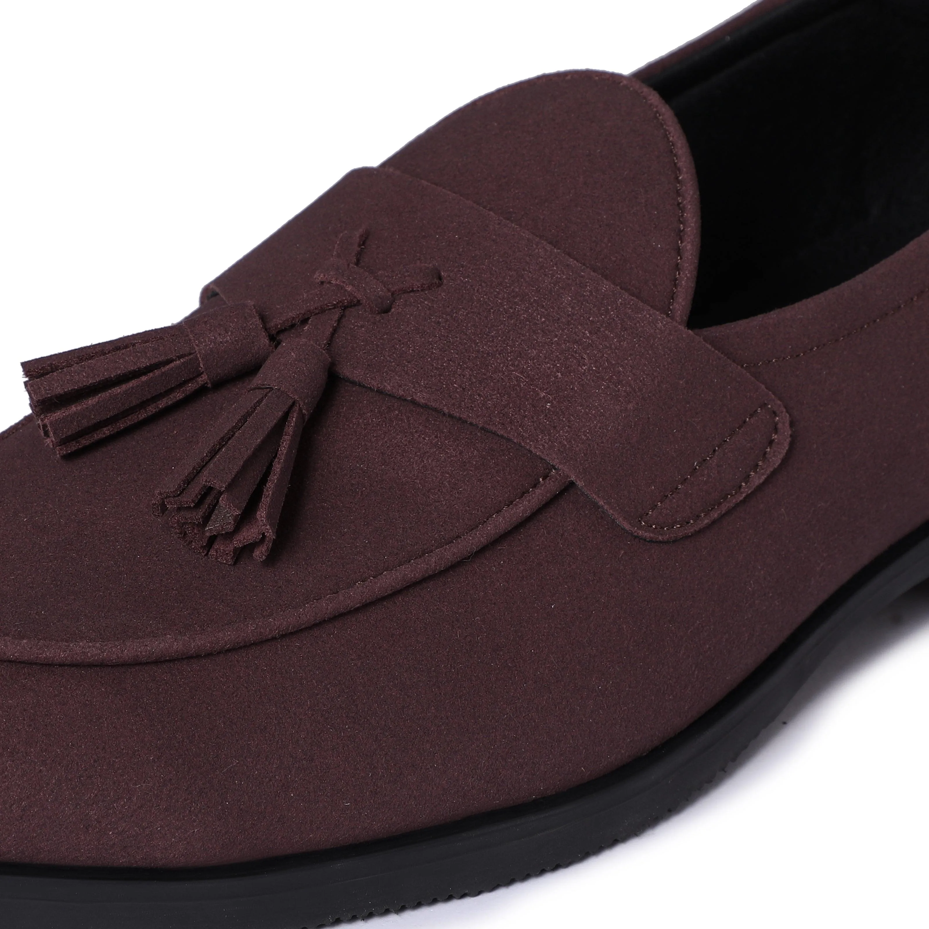 El Moho - Wine Suede Tassel Slip-On