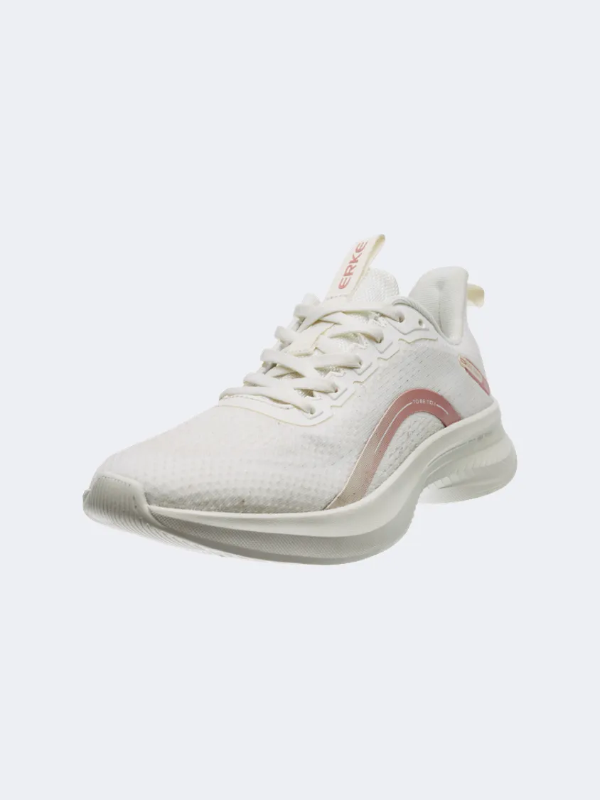 Erke Cushioning Women Running Shoes Cream White