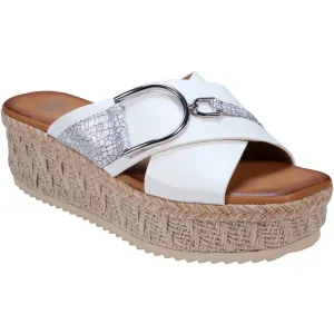 GC Shoes Womens Lindsey Faux Leather Slip-On Espadrilles