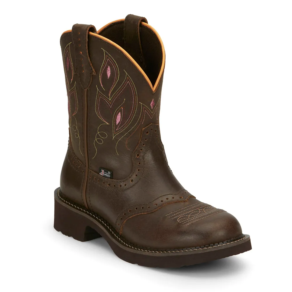 Gemma 8 Inch Embroidered Round Toe Cowboy Boots