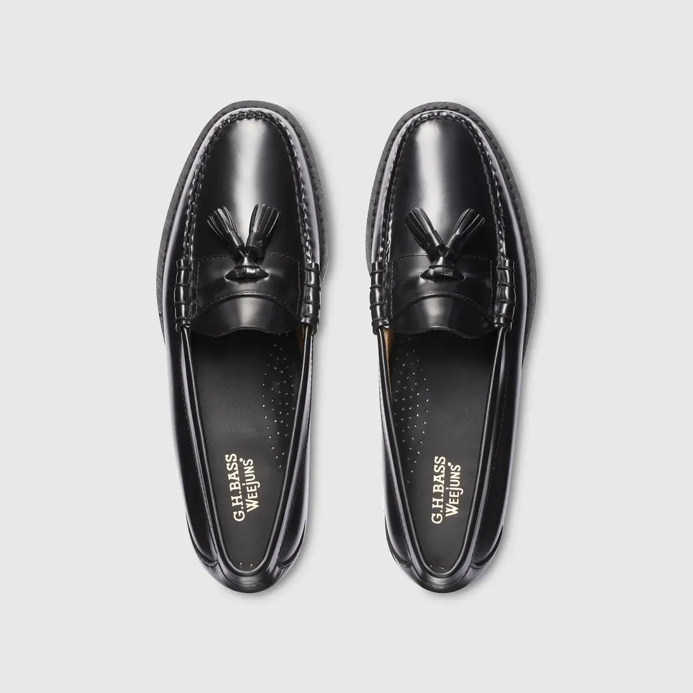 G.H. Bass Men's Lennox Leather Tassel Weejun Loafer in Black