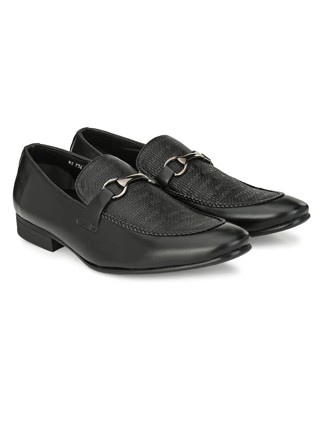 HITZMS_4709 Men's Black Synthetic Party Wear Slip-On Shoes