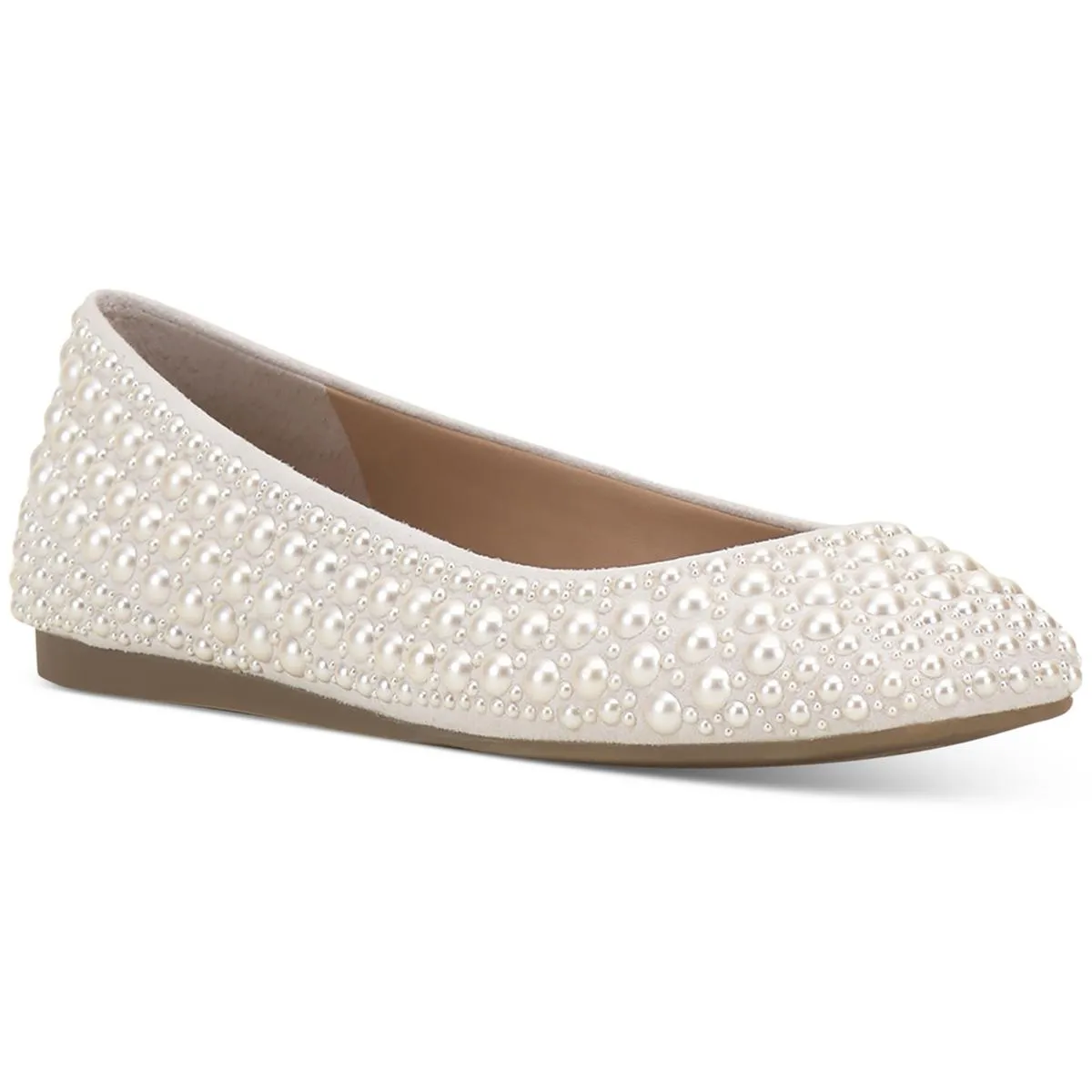 INC Womens Juney Embellished Square Toe Ballet Flats