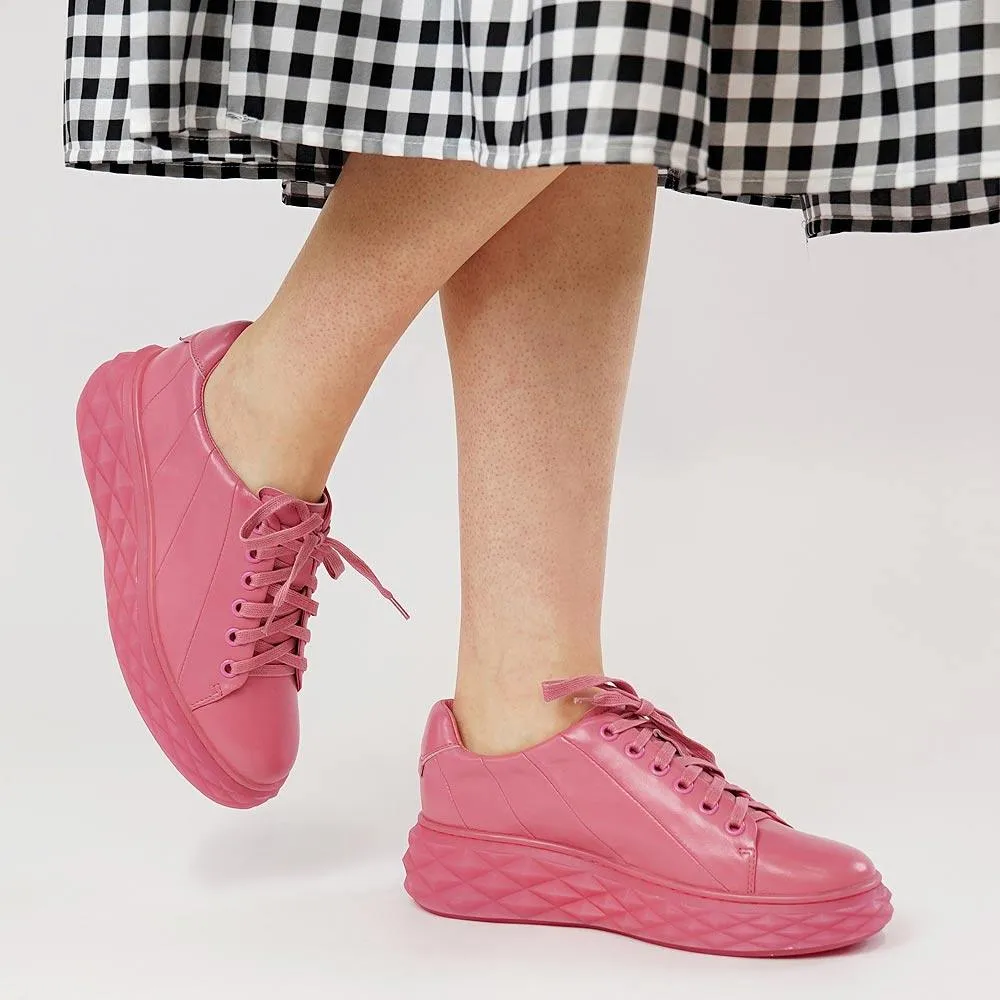 Irsia New Pink Leather Sneakers