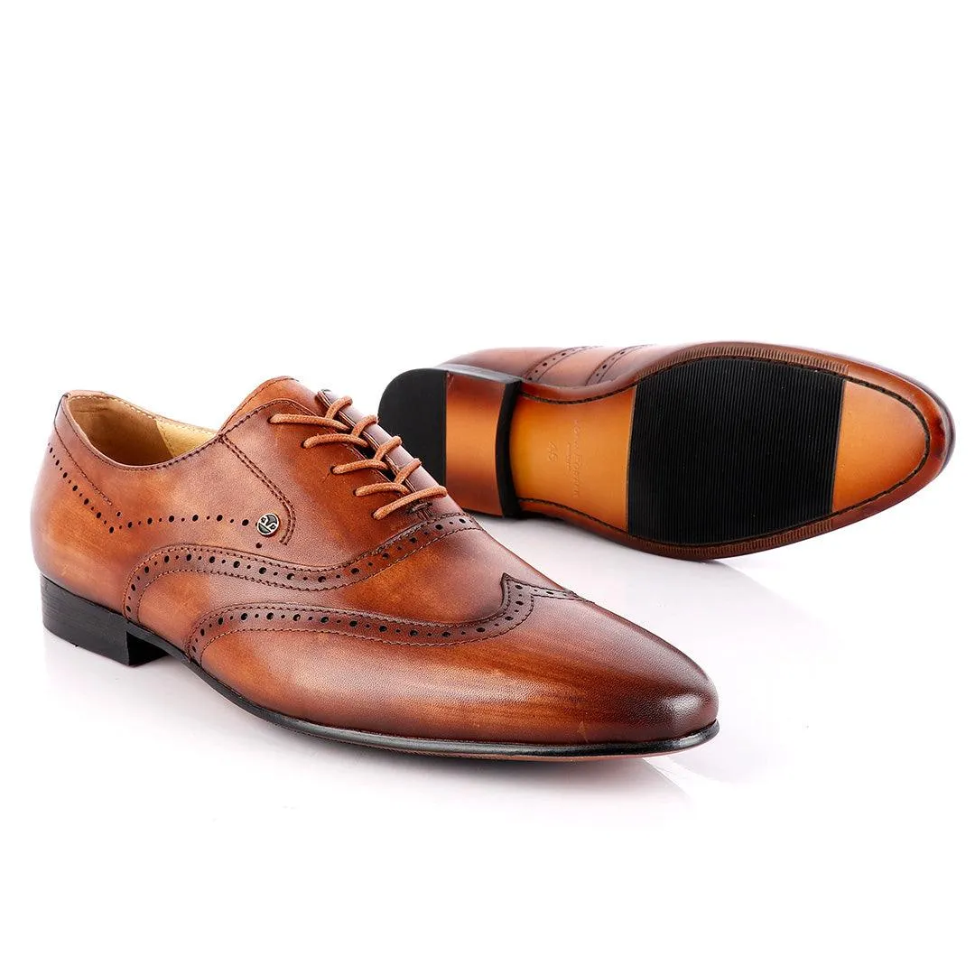 John Foster Pure Brown Derby Lace Up Brogue Shoe