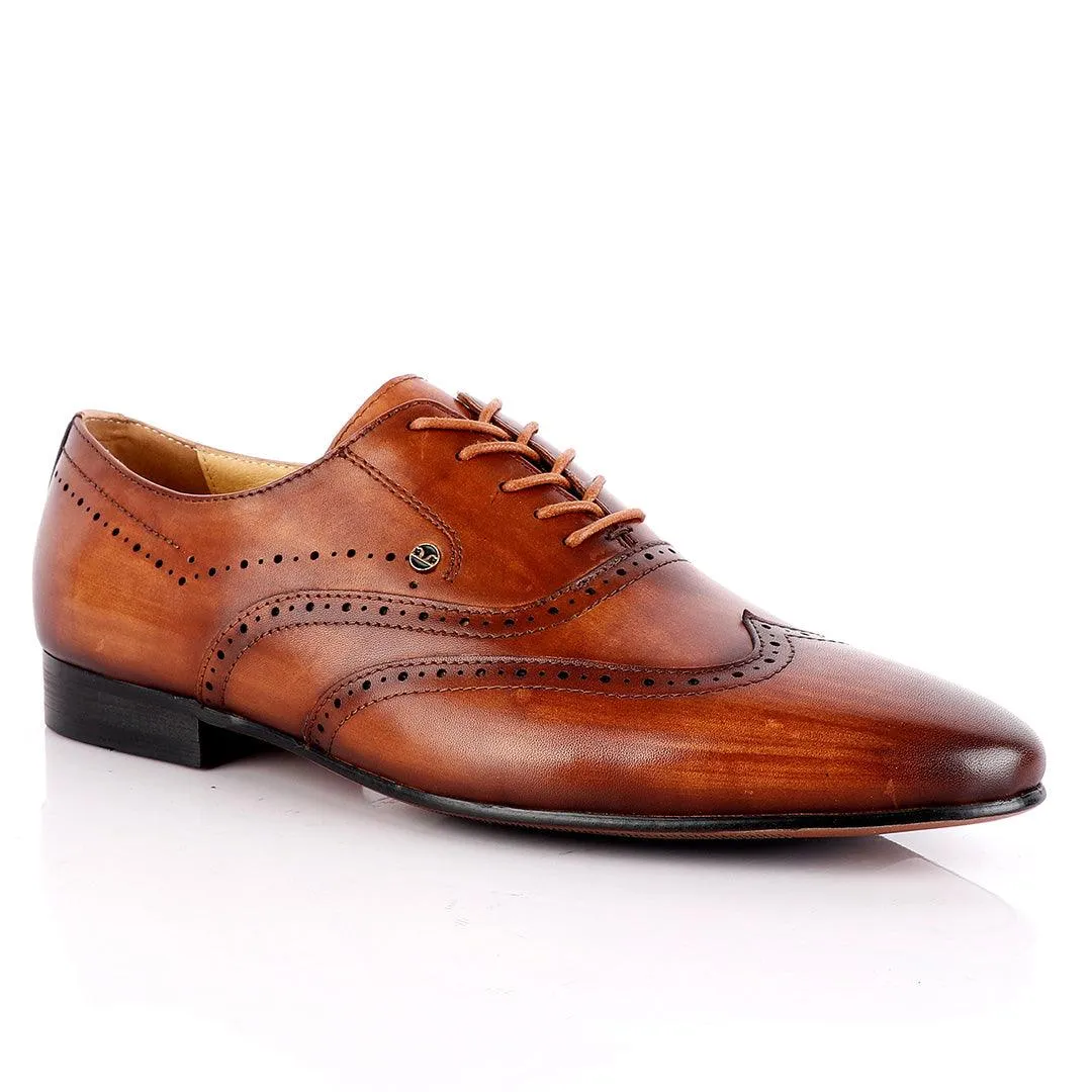 John Foster Pure Brown Derby Lace Up Brogue Shoe