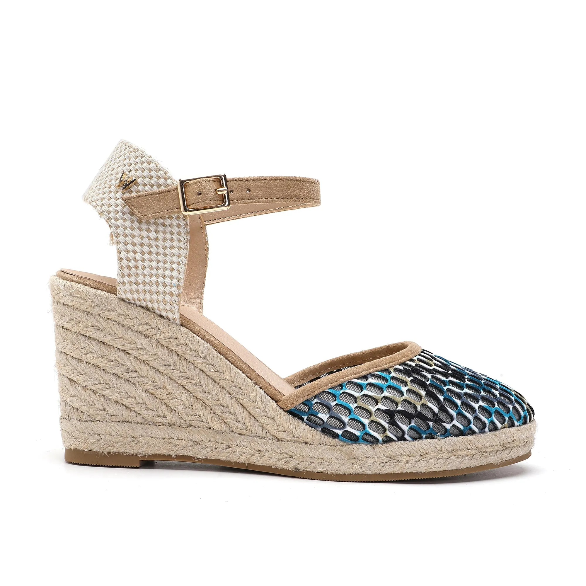 Joy Beige Blue Espadrille