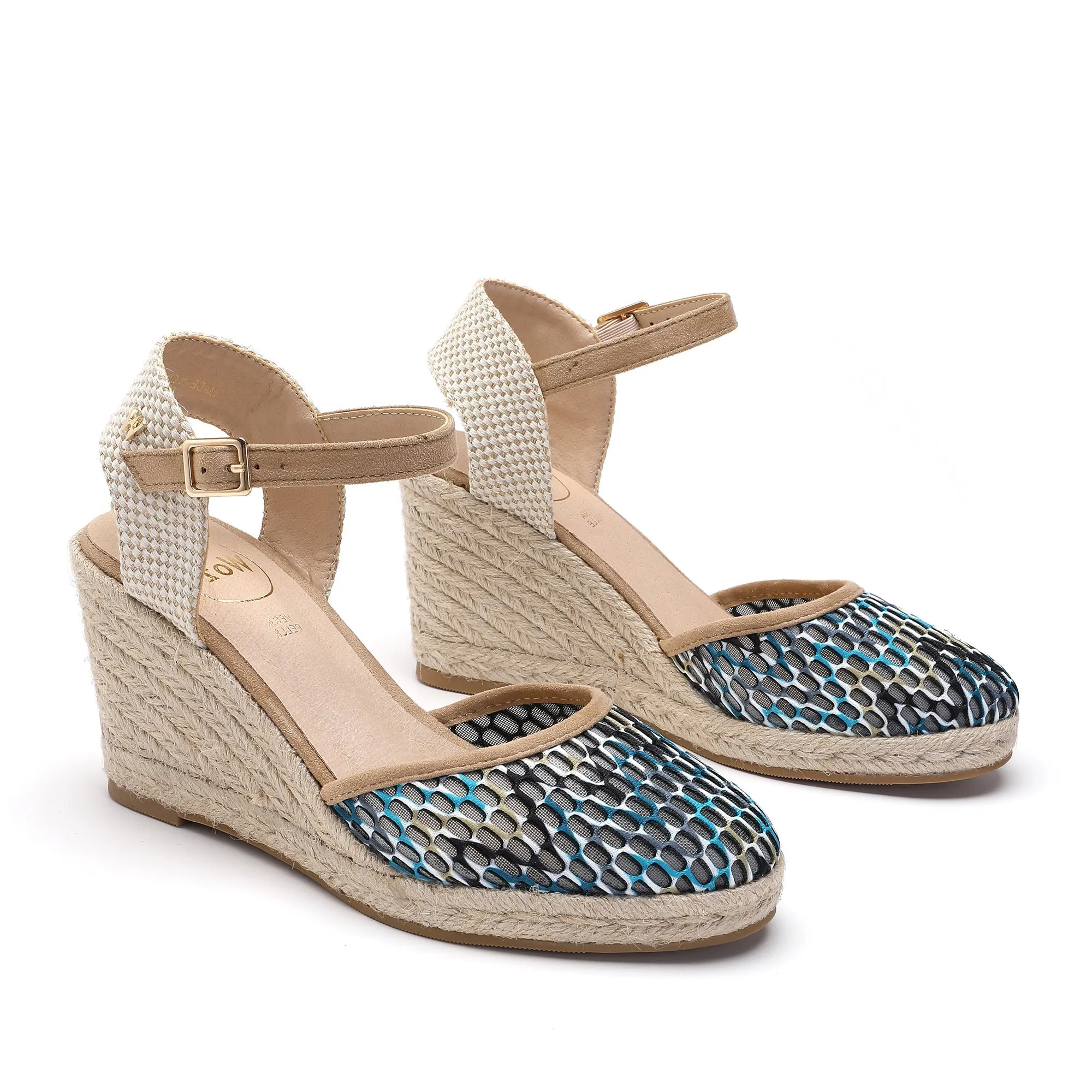 Joy Beige Blue Espadrille