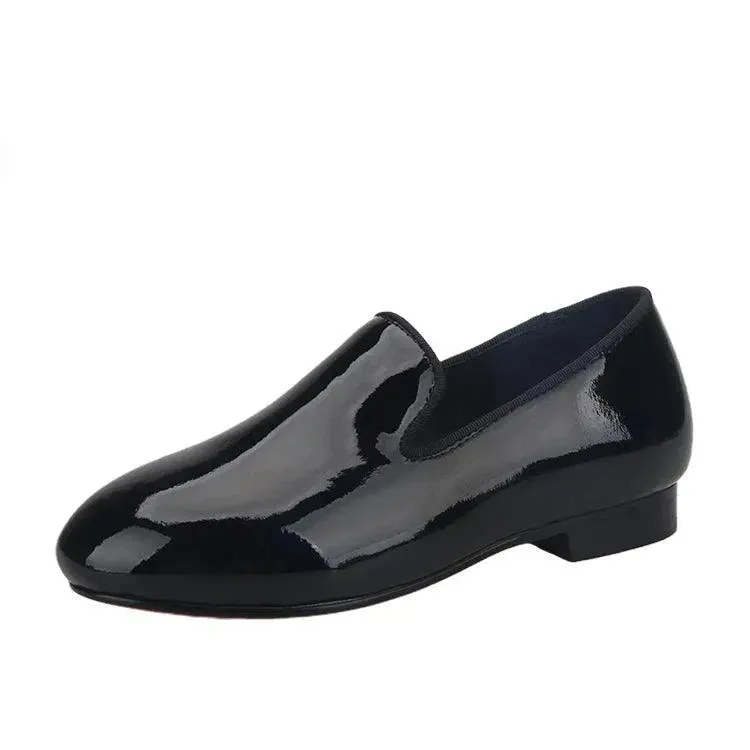 Kids Loafers Refined Elegance: Handmade Children's Patent Leather Loafer