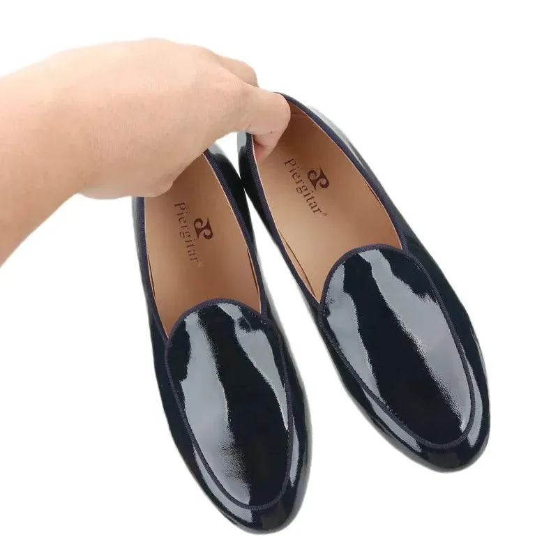 Kids Loafers Refined Elegance: Handmade Children's Patent Leather Loafer