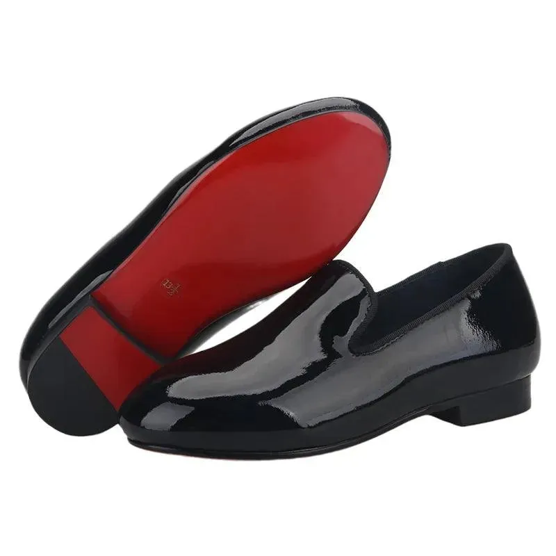 Kids Loafers Refined Elegance: Handmade Children's Patent Leather Loafer