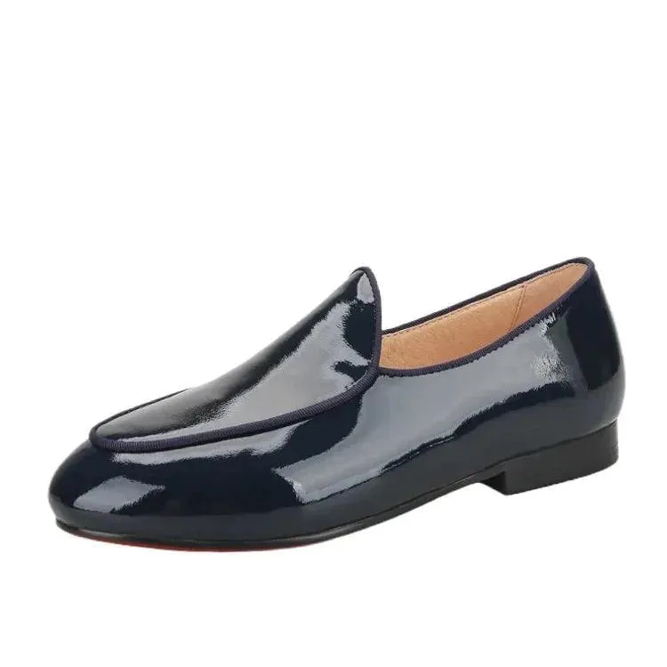 Kids Loafers Refined Elegance: Handmade Children's Patent Leather Loafer