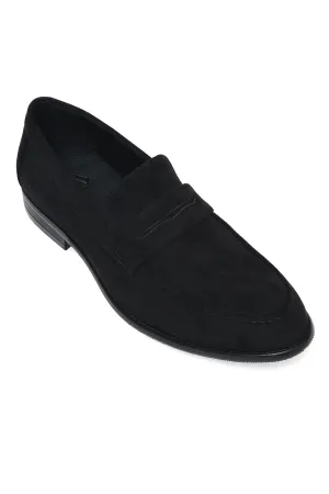 LUXURIOUS SUEDE LOAFERS WITH MINIMALISTIC DESIGN-BLACK