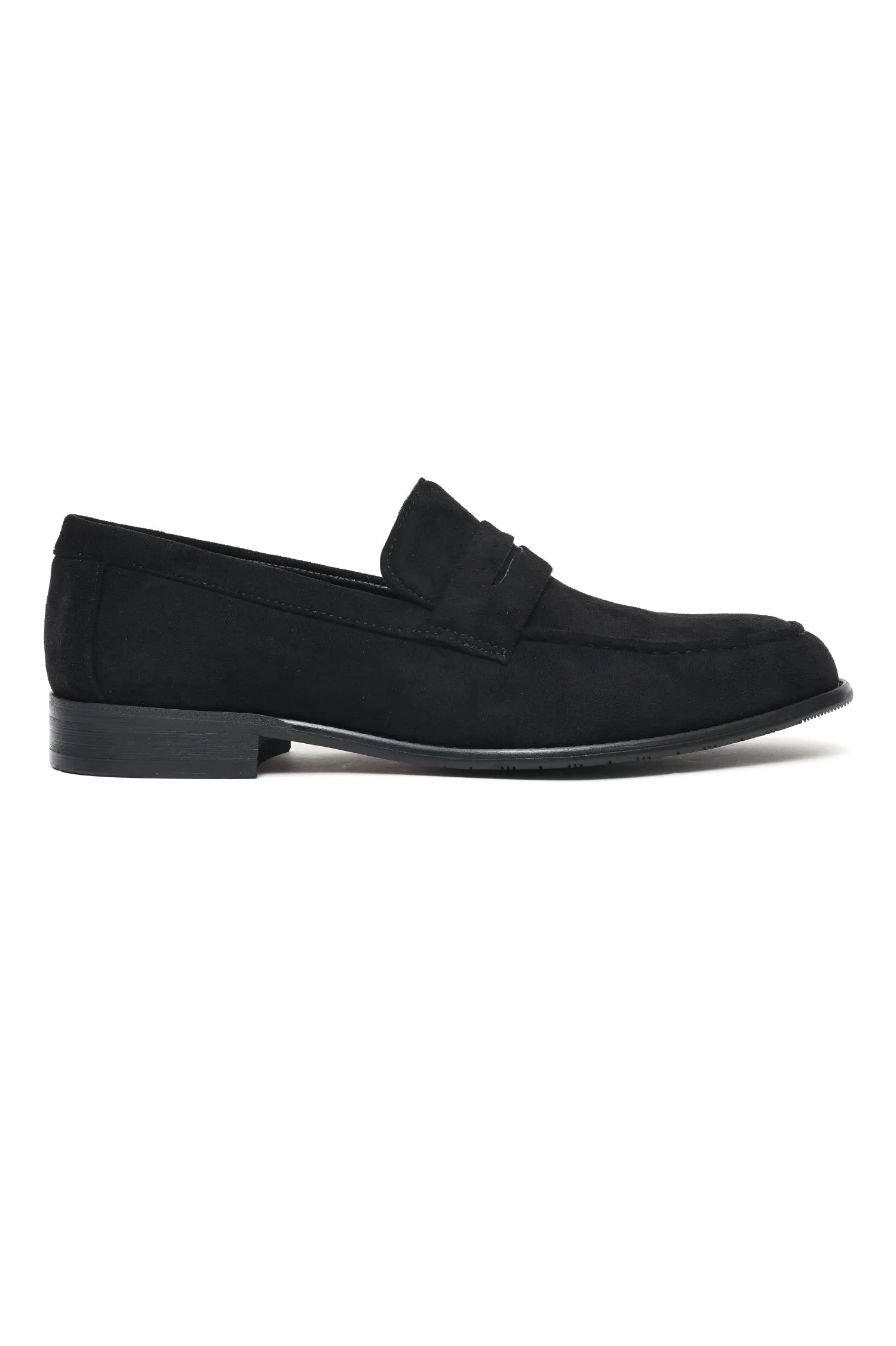 LUXURIOUS SUEDE LOAFERS WITH MINIMALISTIC DESIGN-BLACK