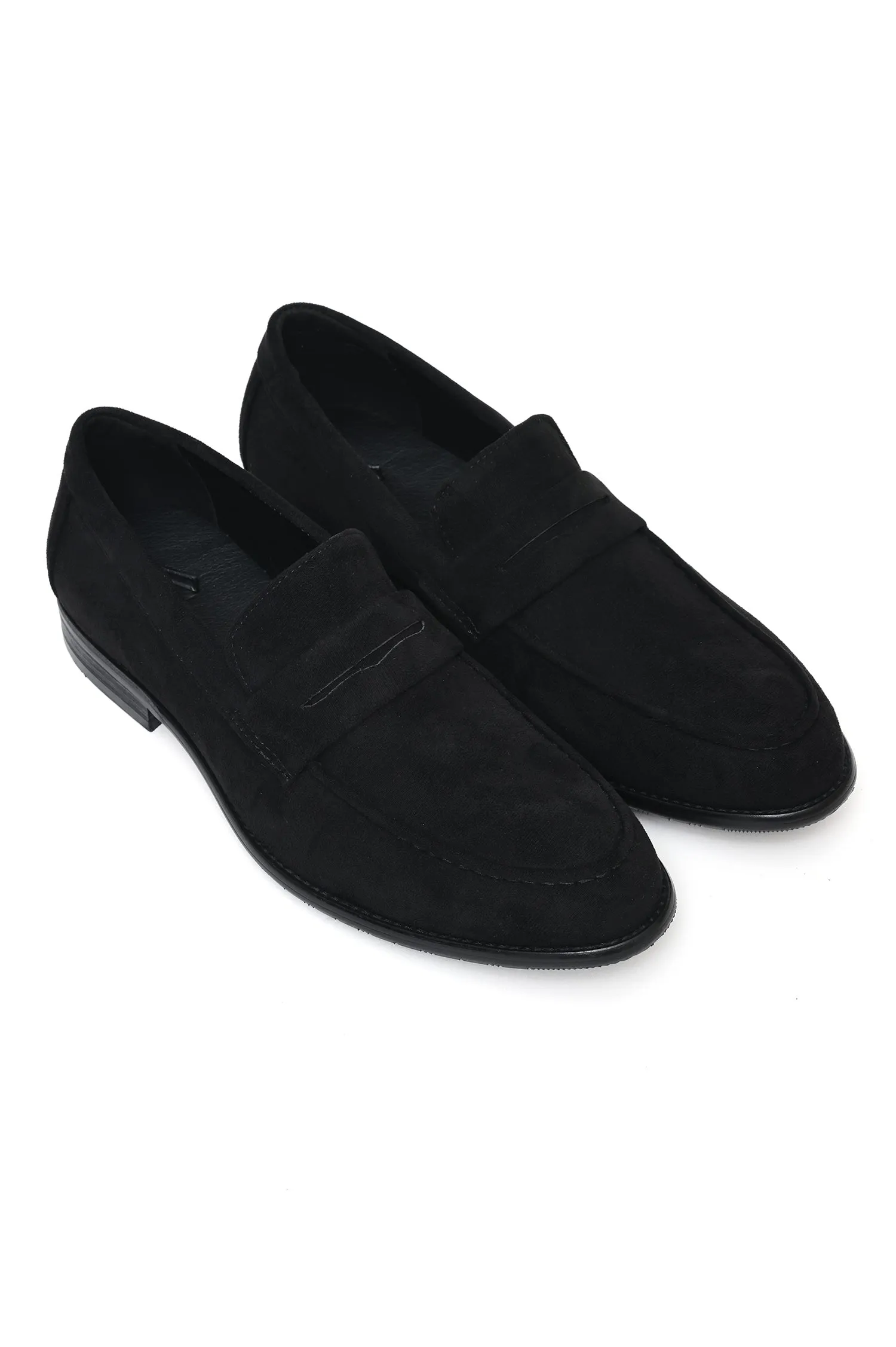 LUXURIOUS SUEDE LOAFERS WITH MINIMALISTIC DESIGN-BLACK