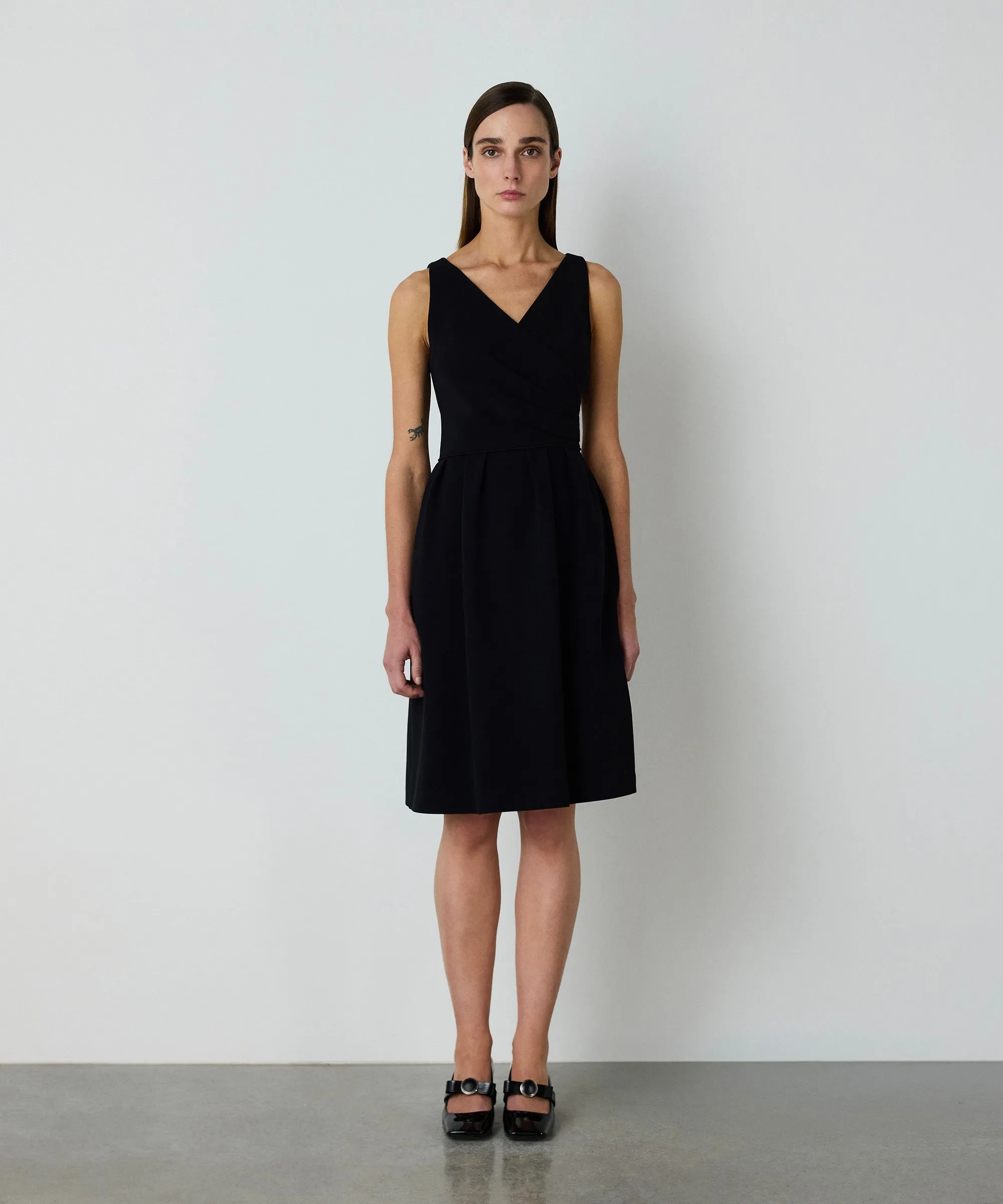 Machka Double Breasted Crepe Dress Black