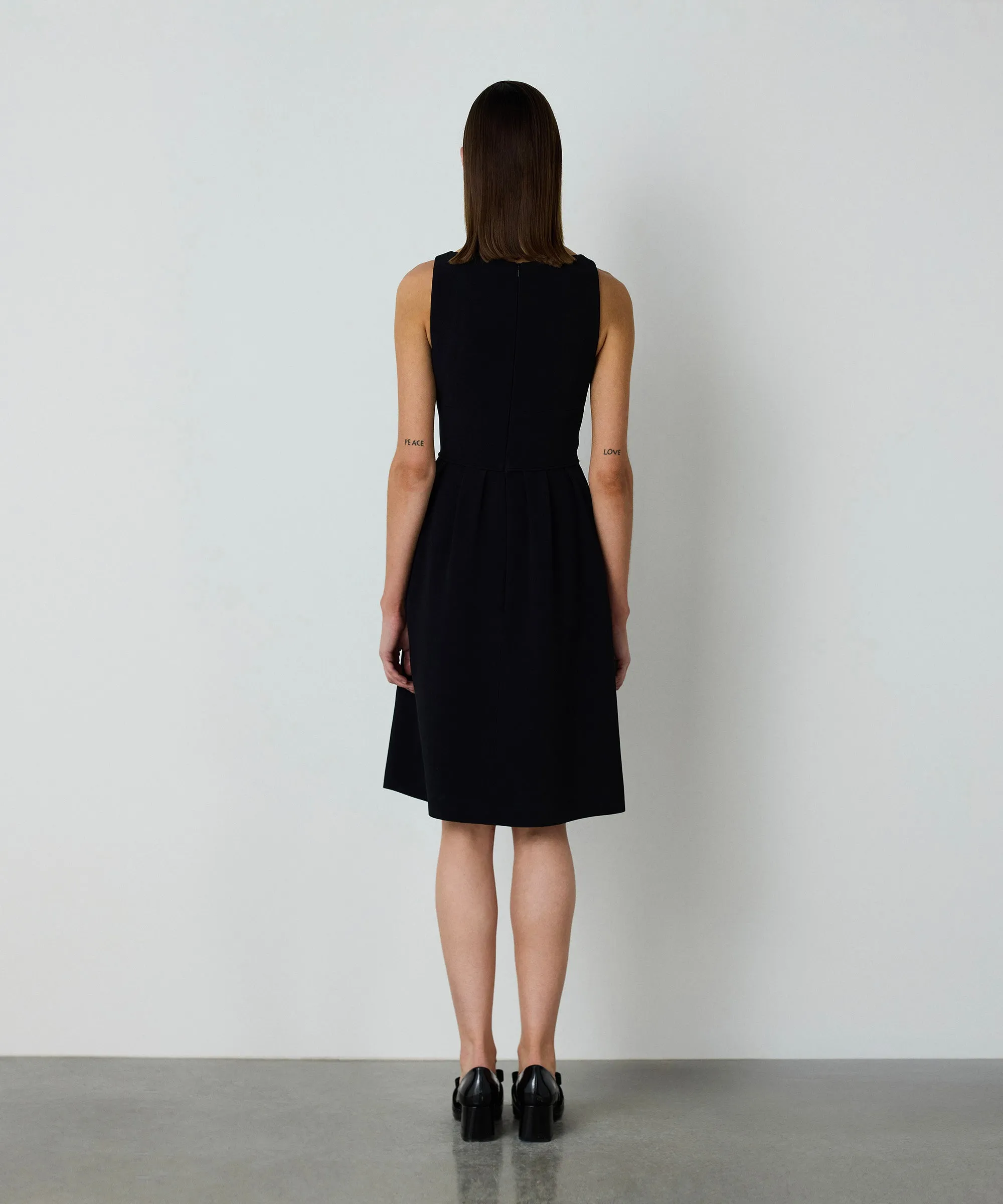 Machka Double Breasted Crepe Dress Black