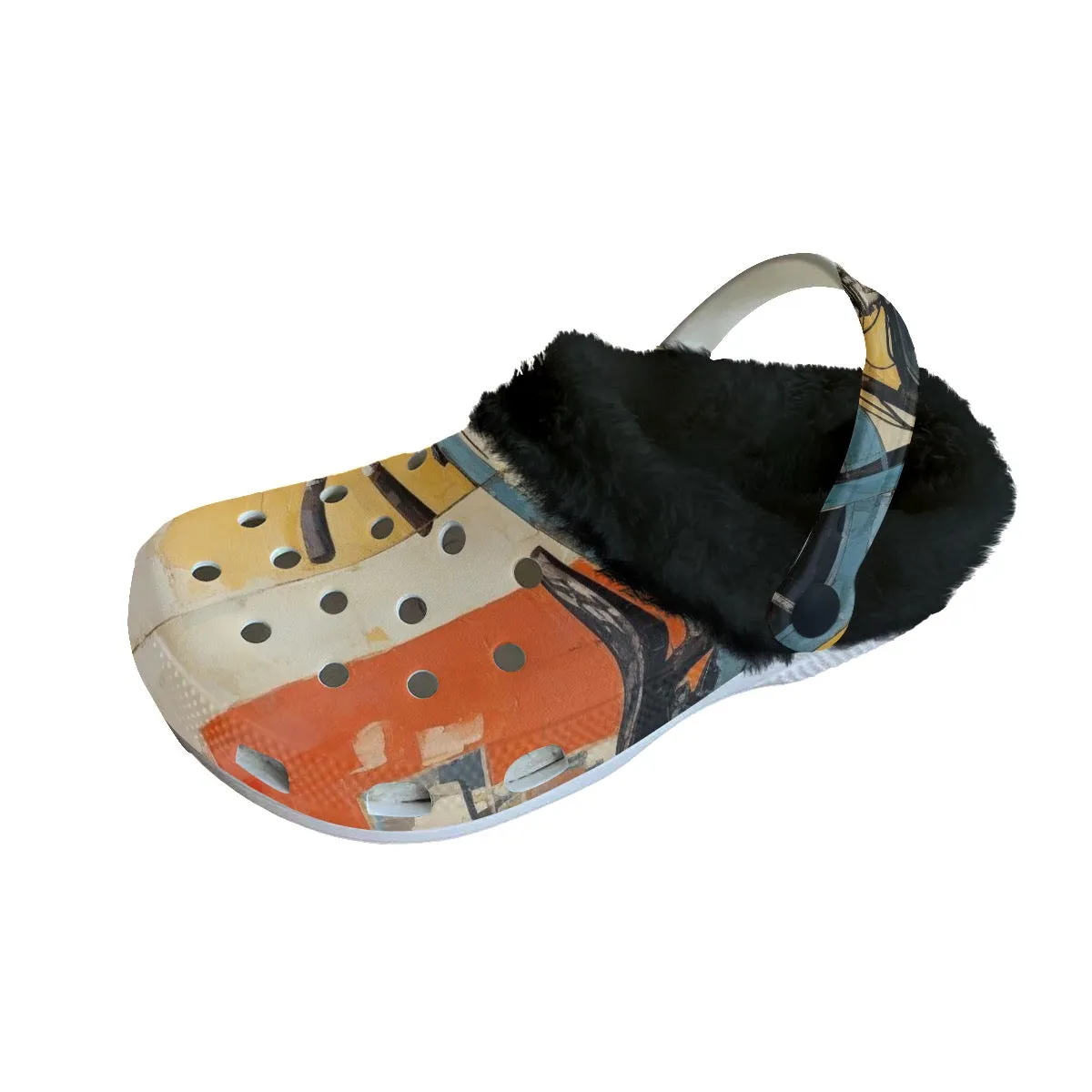 Mc#11 Men's Classic Clogs with Fleece, motorcycle print