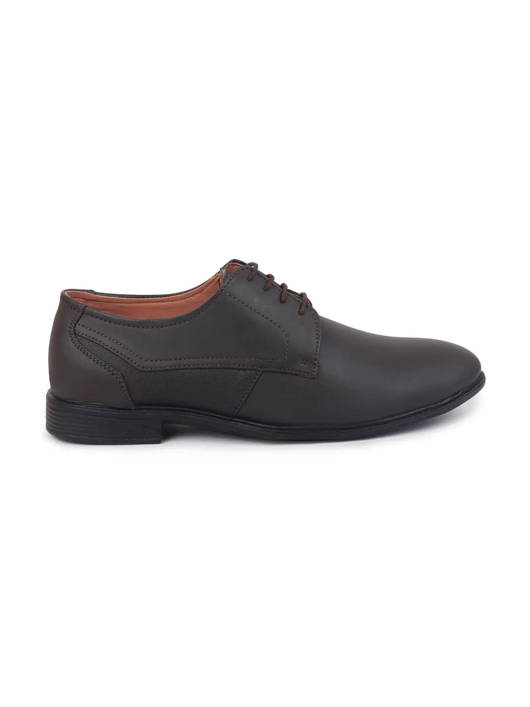 Men Brown Formal Lace-Up Oxford Shoes