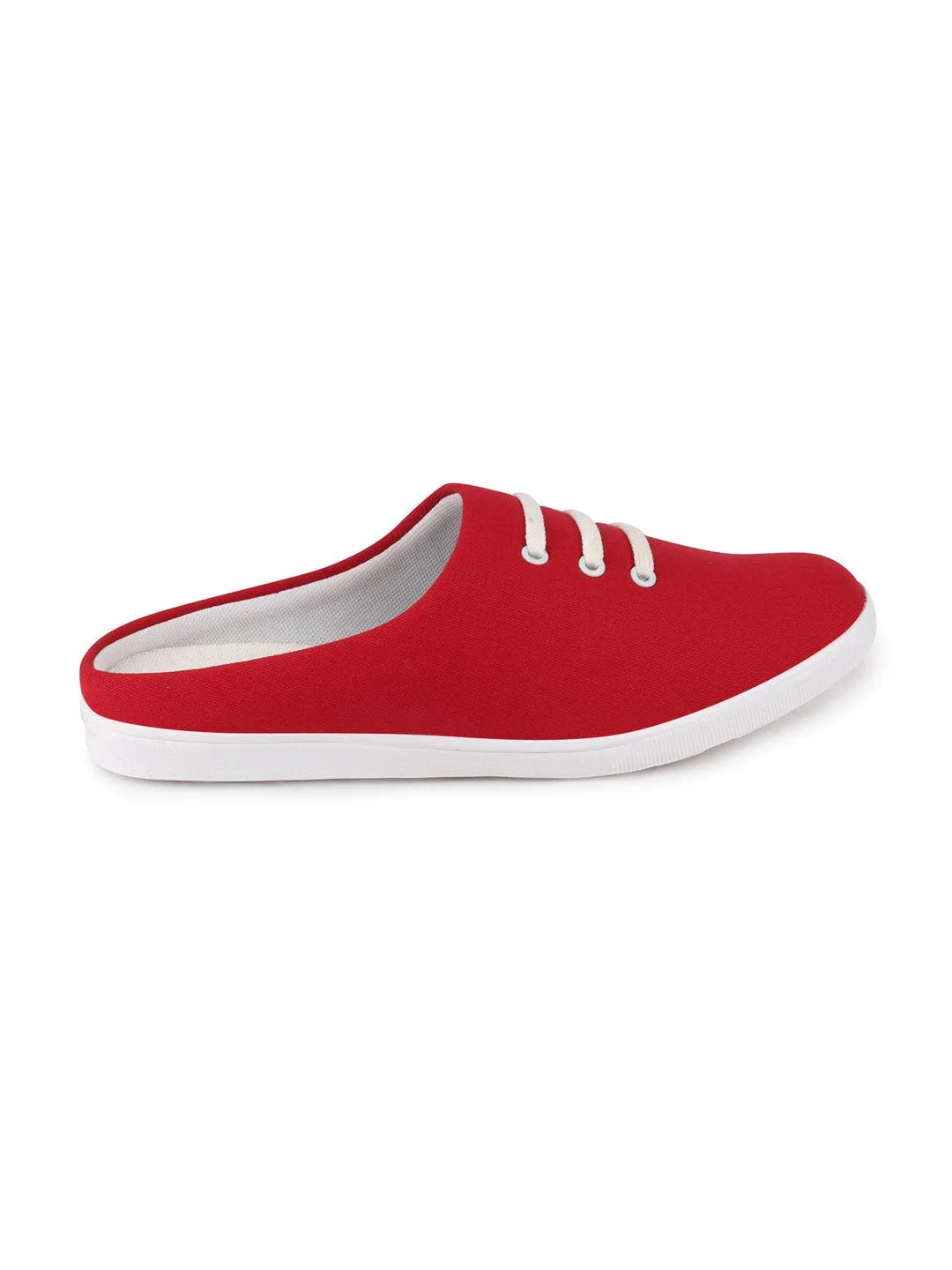 Men Red Casual Canvas Slip-On Shoes